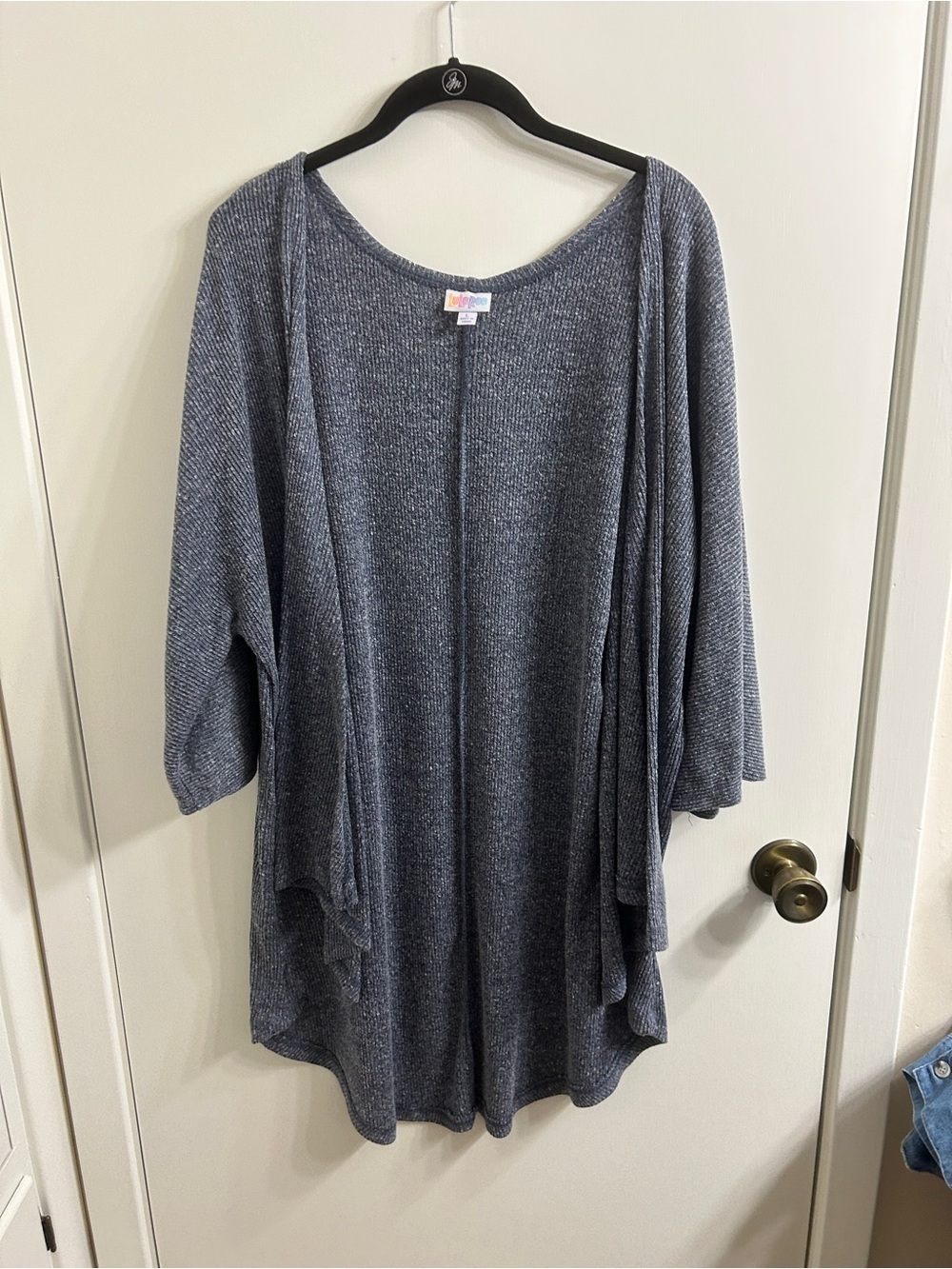 Lularoe Women's Slate Gray Open-Front Knit Cardigan